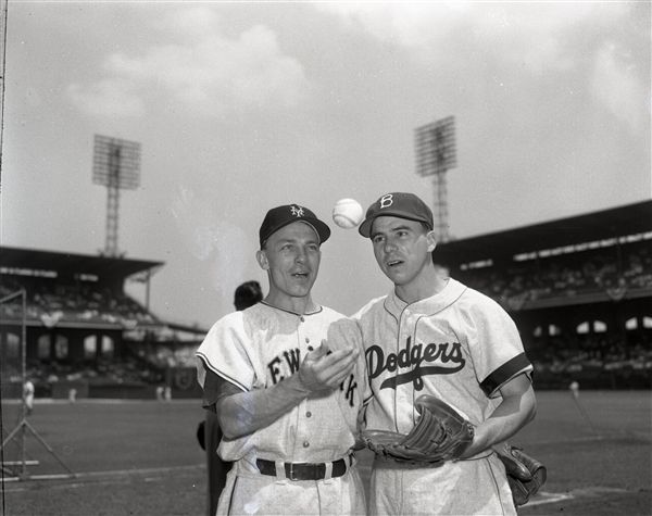 1950 Eddie Stanky Pee Wee Reese All Star Game "Chicago Sun-Times" Original 4" x 5" B & W Negative (Chicago Sun-Times Archives/MEARS Photo LOA)
