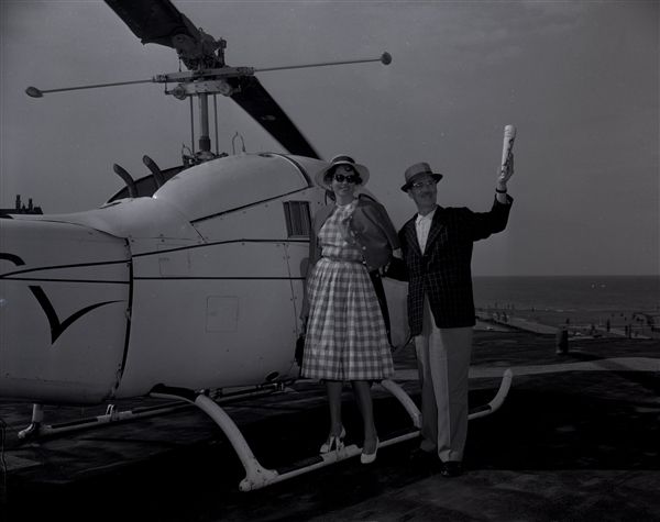 1959 Groucho Marx And Wife Eden "Chicago Sun-Times" Original 4" x 5" B & W Negative (Chicago Sun-Times Archives/MEARS Photo LOA)