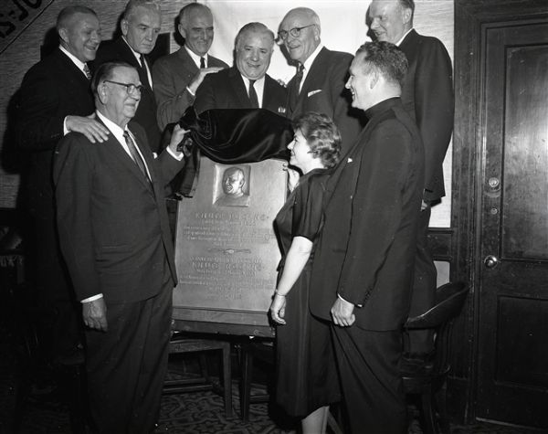 1962 Knute Rockne Plaque Unveiled "Chicago Sun-Times" Original 4" x 5" B & W Negatives (Chicago Sun-Times Archives/MEARS Photo LOA) - Lot of 3