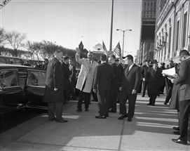 1964 President Lyndon B Johnson "The Chicago Sun-Times" Original 4" x 5" B & W Negative (Chicago Sun-Times Hologram/MEARS Photo LOA)