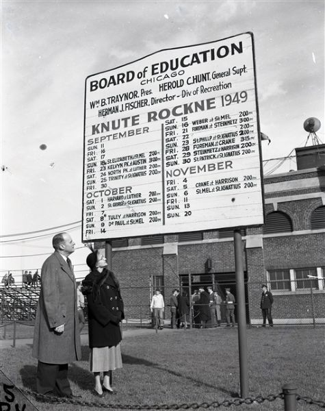 1949 Knute Rockne Stadium Dedication "Chicago Sun-Times" Original 4" x 5" B & W Negatives (Chicago Sun-Times Archives/MEARS Photo LOA) - Lot of 3
