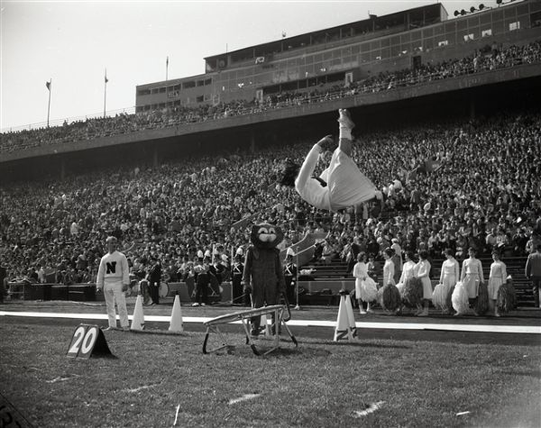 1960 Northwestern Cheerleader "Chicago Sun-Times" Original 4" x 5" B & W Negatives (Chicago Sun-Times Archives/MEARS Photo LOA) - Lot of 2