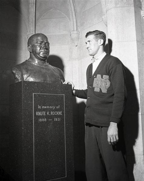 1942 Knute Rockne Bust Notre Dame "Chicago Sun-Times" Original 4" x 5" B & W Negatives (Chicago Sun-Times Archives/MEARS Photo LOA)