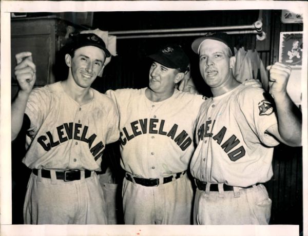 1954 Cleveland Indians Celebrate (w/ Al Lopez) "The Sporting News Collection Archives" Original 7" x 9" Photo (Sporting News Collection Hologram/MEARS Photo LOA)