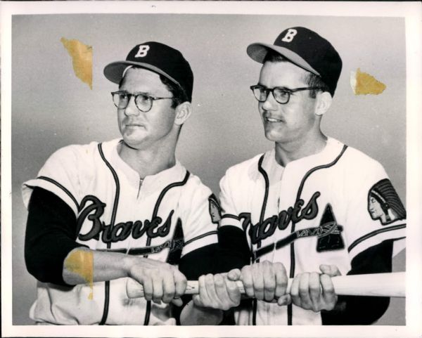 1950 Earl Torgeson Murray Wall Boston Braves "The Sporting News Collection Archives" Original 7" x 9" Photo (Sporting News Collection Hologram/MEARS Photo LOA)