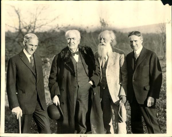 1920 Thomas Edison Henry Ford John Burroughs Harvey Firestone "The Chicago Sun-Times Archives" 1931 Print (Chicago Sun-Times Hologram/MEARS Photo LOA)
