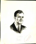 1960s circa "Gettelson" Baseball "The Sporting News" Original 8" x 10" Illustration Artwork (Sporting News Collection Hologram/MEARS LOA) Unique, 1:1