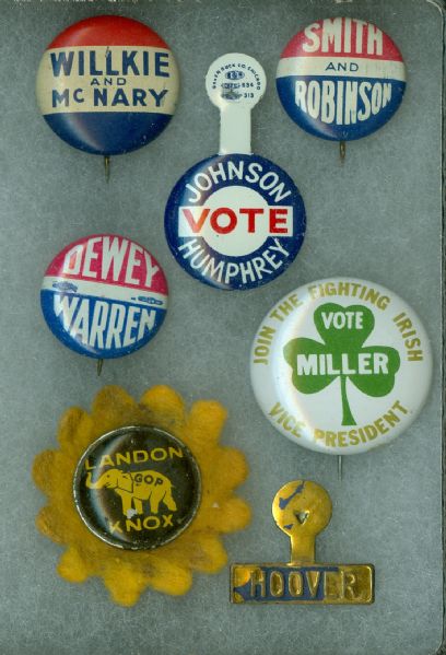 Presidential Campaign Pins Collection (7)