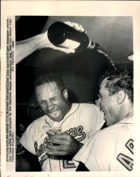 1966 Frank Robinson and Luis Aparicio Baltimore Orioles "The Sporting News Collection Archives" Original 7" x 9" Photo (Sporting News Collection Hologram/MEARS Photo LOA)