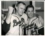 1953 Lew Burdette and John Logan Milwaukee Braves "The Sporting News Collection Archives" Original 7" x 9" Photo (Sporting News Collection Hologram/MEARS Photo LOA)