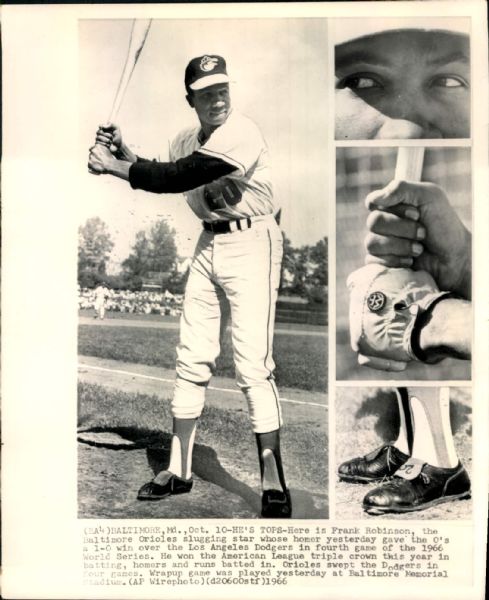 1966 Frank Robinson Baltimore Orioles "The Sporting News Collection Archives" Original 8" x 10" Photo (Sporting News Collection Hologram/MEARS Photo LOA)