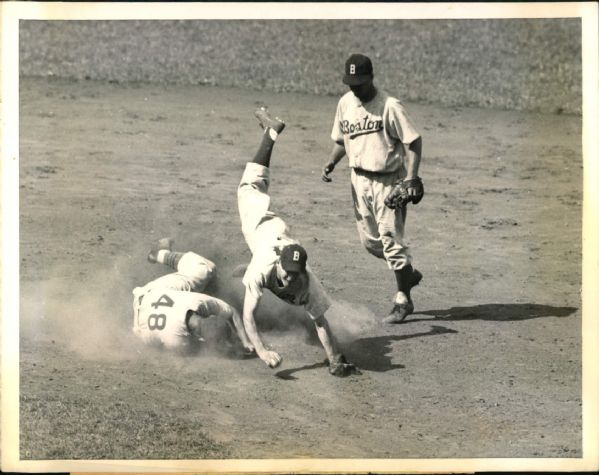 1944 Andy Pafko Chicago Cubs Whitey Wietelmann Boston Braves "The Sporting News Collection Archives" Original Photo (Sporting News Collection Hologram/MEARS Photo LOA)