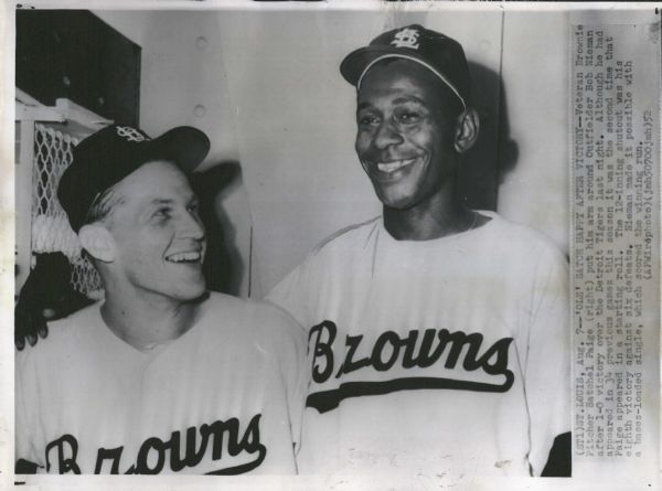 1952 Satchel Paige St. Louis Browns Throws 12 Inning Shutout "Rogers Photo Archive" Original 7" x 9.5" Photo (MEARS Photo LOA) 