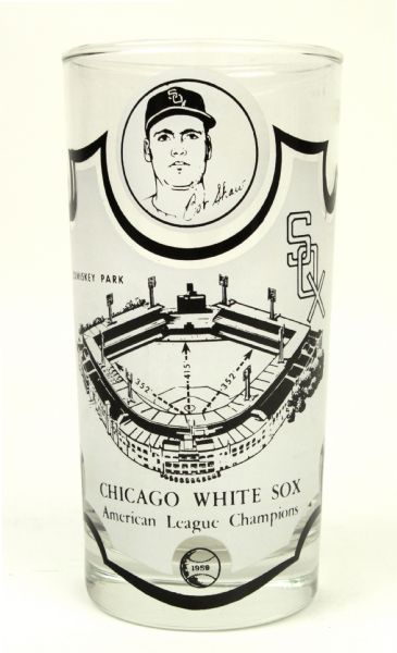 1959 Extremely Rare Bob Shaw Chicago White Sox AL Champions Drinking Glass