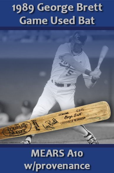 1989 George Brett Kansas City Royals Louisville Slugger Professional Model Signed Game Used Bat (MEARS A10) w/ Provenance