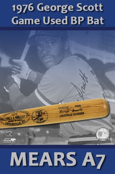 1976 George Scott Milwaukee Brewers H&B Louisville Slugger Professional Model Game Bat - Batting Practice (MEARS A7)