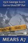 1976 George Scott Milwaukee Brewers H&B Louisville Slugger Professional Model Game Bat - Batting Practice (MEARS A7)