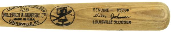 1976 Tim Johnson Milwaukee Brewers H&B Louisville Slugger Professional Model Signed Game Bat (MEARS A7)