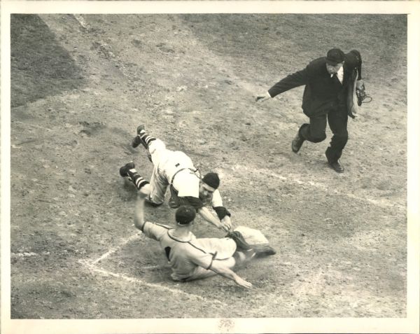 1946 World Series Hal Wagner Boston Red Sox Whitey Kurowski St. Louis Cardinals "TSN Collection Archives" Original Photo (TSN Collection Hologram/MEARS Photo LOA)