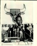 1984 Michael Jordan Chicago Bulls First Press Conference on Signing Day "Chicago Sun-Times" Original Type 1 8" x 10" Photo (Sun Times Hologram/MEARS Type 1 Photo LOA)