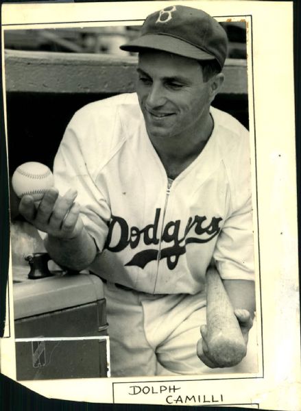 1938-45 circa Dolph Camilli Brooklyn Dodgers "The Sporting News Collection Archives" Original 5" x 7" Photo (Sporting News Collection Hologram/MEARS Photo LOA)