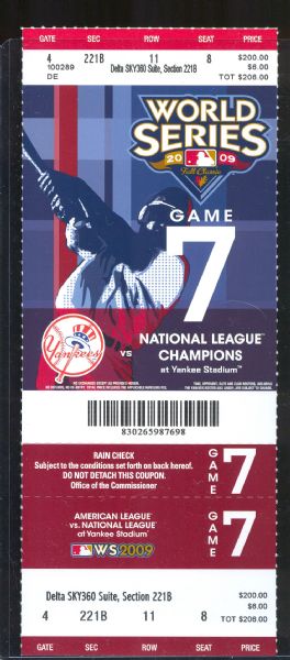 2009 New York Yankees World Series & Playoff Full Tickets (13)