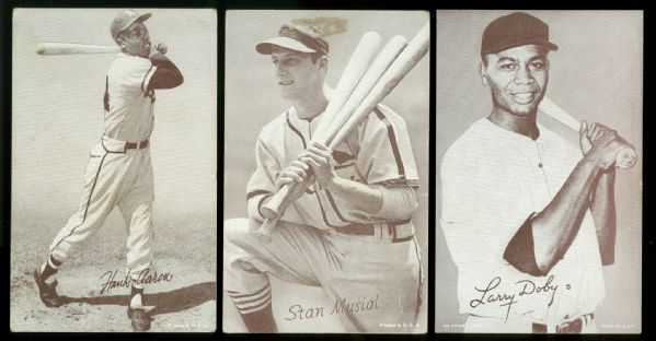 1947-66 Exhibits (3) Including Aaron, Doby & Musial