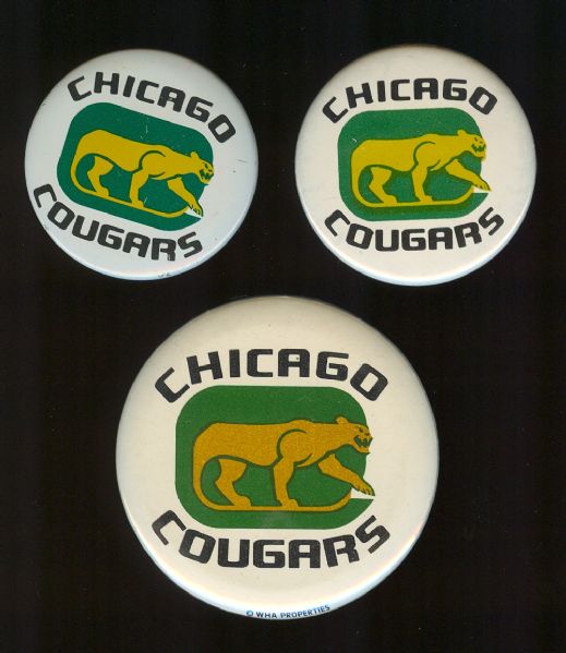 Chicago Cougars WHA Pins (3)