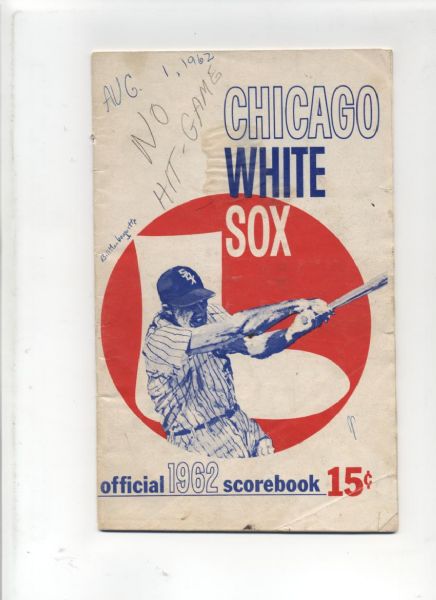 1962 Chicago White Sox Scorecard - Lot of 2 Including Bill Monbouquette No-Hitter Game