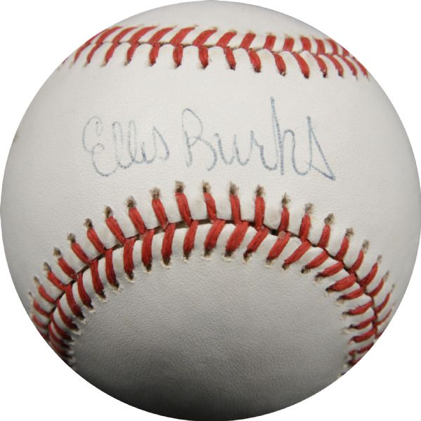 Ellis Burks Red Sox Single Signed OAL Brown Baseball (PSA/DNA)