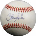 Chris Sabo Reds Single Signed ONL Giamatti Baseball (PSA/DNA)
