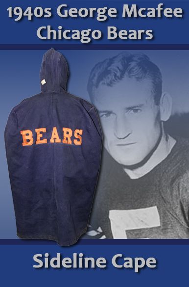 1940s George McAfee Chicago Bears Pro Football Hall of Famer Game Worn Sideline Cape (MEARS Auction LOA)