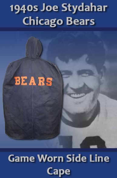 1940s Joe Stydahar Chicago Bears Pro Football Hall of Famer Game Worn Sideline Cape (MEARS Auction LOA)