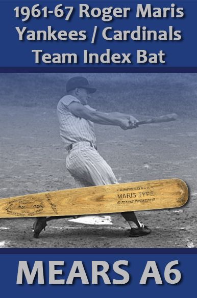 1961-67 Roger Maris New York Yankees Cardinals Adirondack Professional Model Team Index Game Bat (MEARS A6)