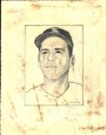 1958-69 Curt Flood St. Louis Cardinals "The Sporting News" Original Illustration Artwork (Sporting News Collection Hologram/MEARS LOA) Unique, 1:1