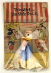 1950s Morris Plastic Corp. Donald Duck Bubble Squeeze Toy Walt Disney MIP with full graphic header card