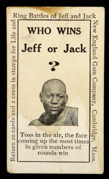 1910 Ultra Rare Jack Johnson vs. Jim Jeffries Fight of the Century Flip Card 