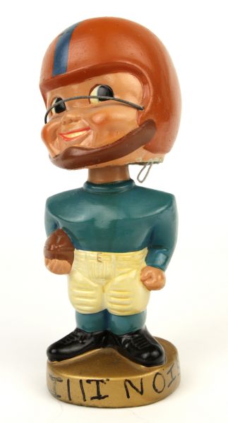 1960s University of Illinois Bobblehead Nodder Gold Base