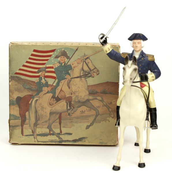 1960s George Washington & His Horse Ajax Harltand Plastics Action Figures MIB