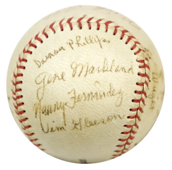 1948 Milwaukee Brewers Triple AAA Team Signed Baseball w/13 Sigs. Incl. Del Crandall Dee Phillips - JSA 