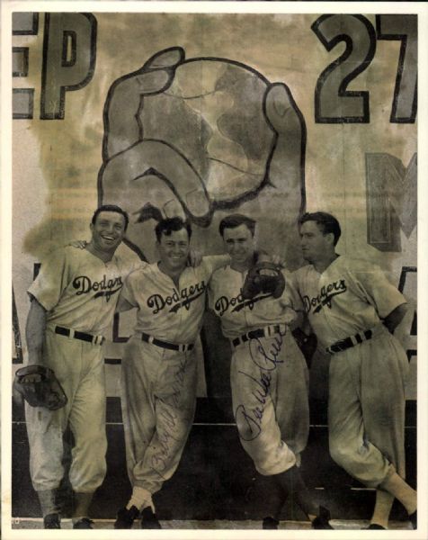 1950s Pee Wee Reese & Billy Herman Brooklyn Dodgers Signed 6" x 8" Photo - JSA