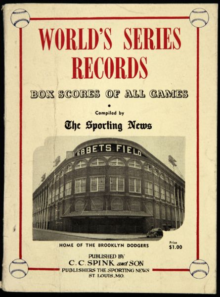 1954 Sporting News World Series Records Booklet