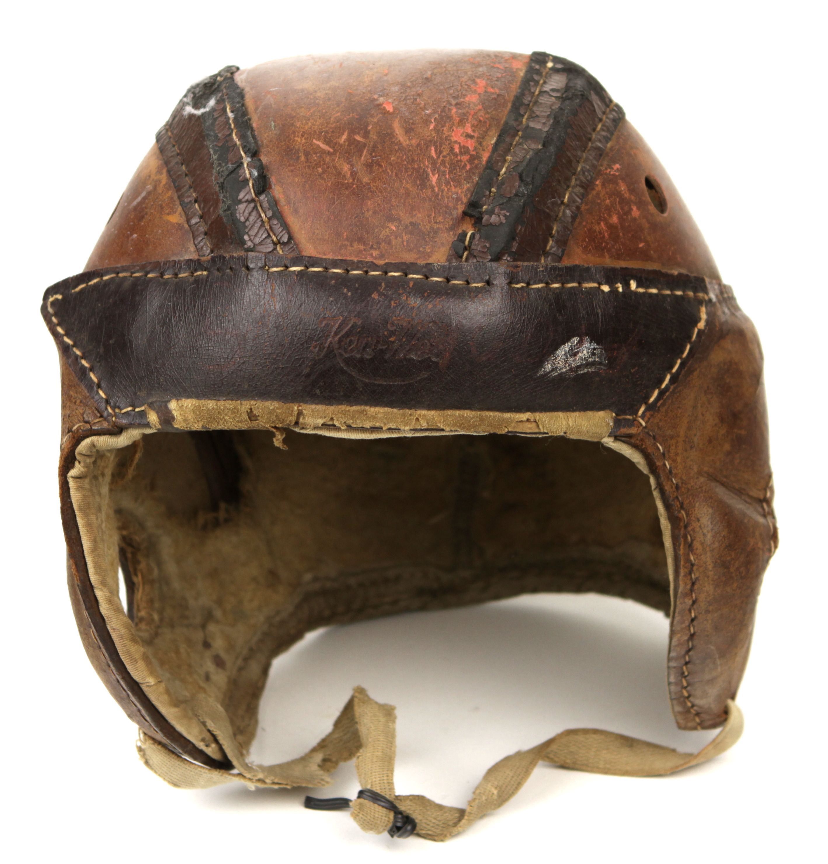 Lot Detail - 1920s Ken Wel Leather Football Helmet