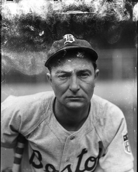 1942 Paul Waner Boston Braves Charles Conlon Original 11" x 14" Photo Hand Developed from Glass Plate Negative & Published (The Sporting News Hologram/MEARS Photo LOA)