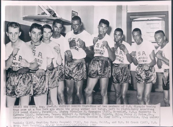 1960 U.S. Olympic Boxing Team (feat. Cassius Clay) "The Sporting News Collection Archives" Original 6.5" x 8.5" Photo (Sporting News Collection Hologram/MEARS Photo LOA)