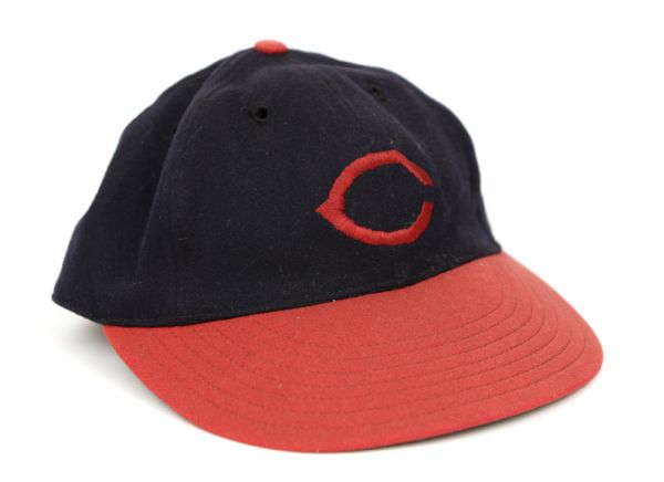 1945-50 Cleveland Indians Game Worn Cap Attractive Style (MEARS Auction LOA) 