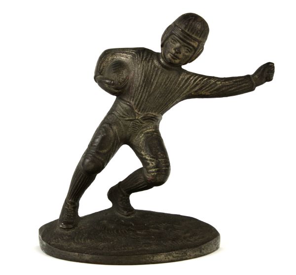 1925 Hubley Figural Cast Iron Football Player Bookend 