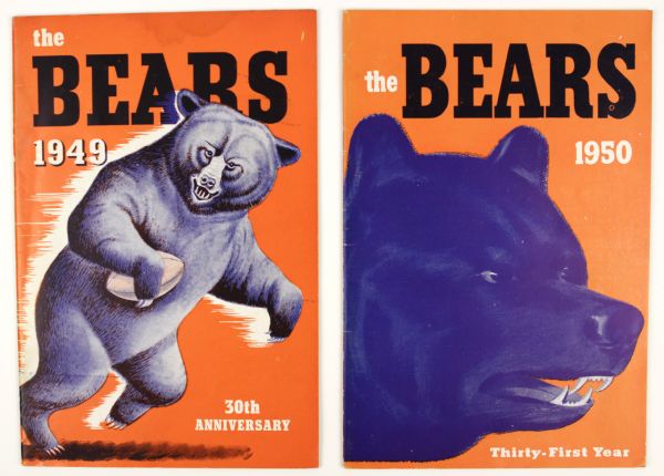 1949-69 Chicago Bears Yearbook Media Guide - Lot of 17 