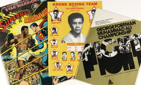 1971-81 Muhammad Ali Program vs. Foreman Superman & Kronk Boxing Team Program - Lot of 3