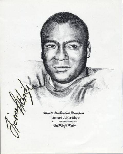 1960s Lionel Aldridge Green Bay Packers Signed 8" x 10" Photo - JSA 